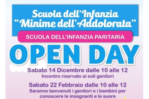 Open Day Scuola dell'Infanzia Minime dell'Addolorata